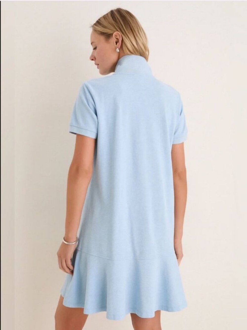 Tuckernuck $148 Light Blue Pique May Polo Dress M Preppy Coastal Beach Resort - Picture 2 of 4
